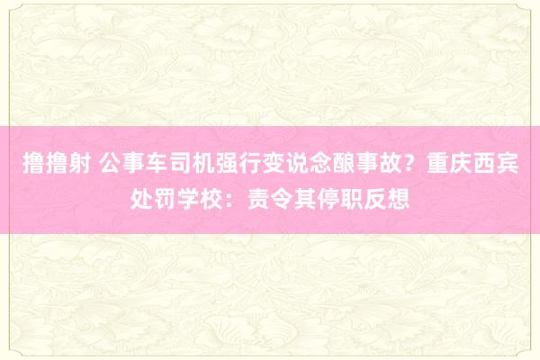 撸撸射 公事车司机强行变说念酿事故？重庆西宾处罚学校：责令其停职反想