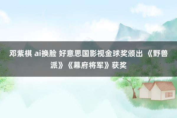 邓紫棋 ai换脸 好意思国影视金球奖颁出 《野兽派》《幕府将军》获奖