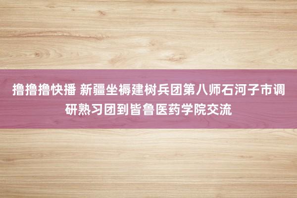 撸撸撸快播 新疆坐褥建树兵团第八师石河子市调研熟习团到皆鲁医药学院交流