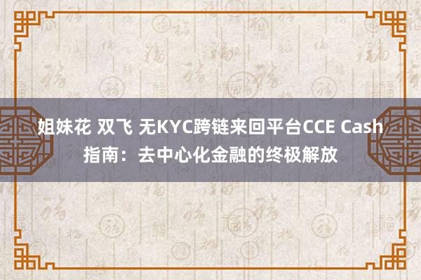 姐妹花 双飞 无KYC跨链来回平台CCE Cash指南：去中心化金融的终极解放