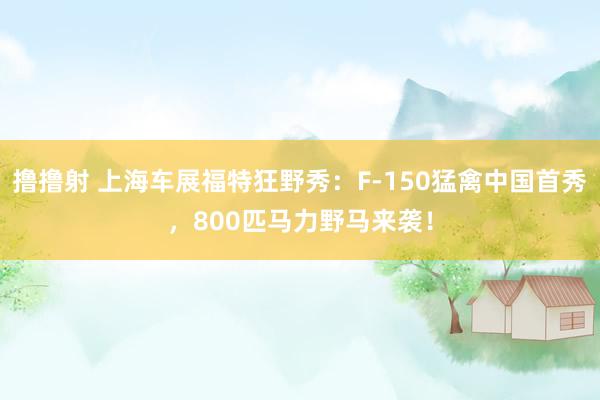 撸撸射 上海车展福特狂野秀：F-150猛禽中国首秀，800匹马力野马来袭！