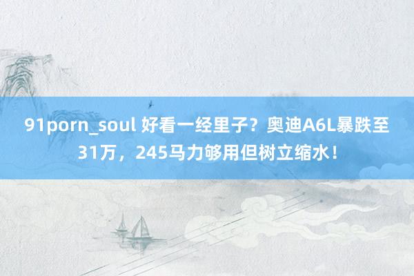 91porn_soul 好看一经里子？奥迪A6L暴跌至31万，245马力够用但树立缩水！