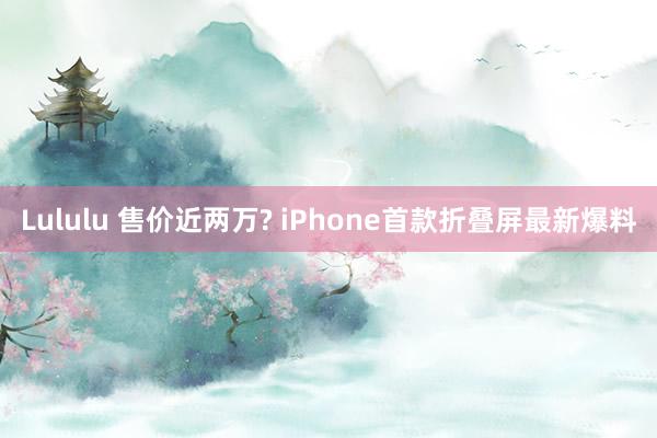 Lululu 售价近两万? iPhone首款折叠屏最新爆料
